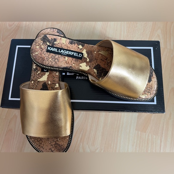 *SOLD* Karl Lagerfeld Gloria Metallic Slip On - Picture 2 of 10